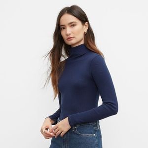 NWT | Club Monaco | Julie Rib Turtleneck — Navy Blue | Size Medium